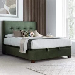Willow Vogue Green 150cm Kingsize Ottoman Bed