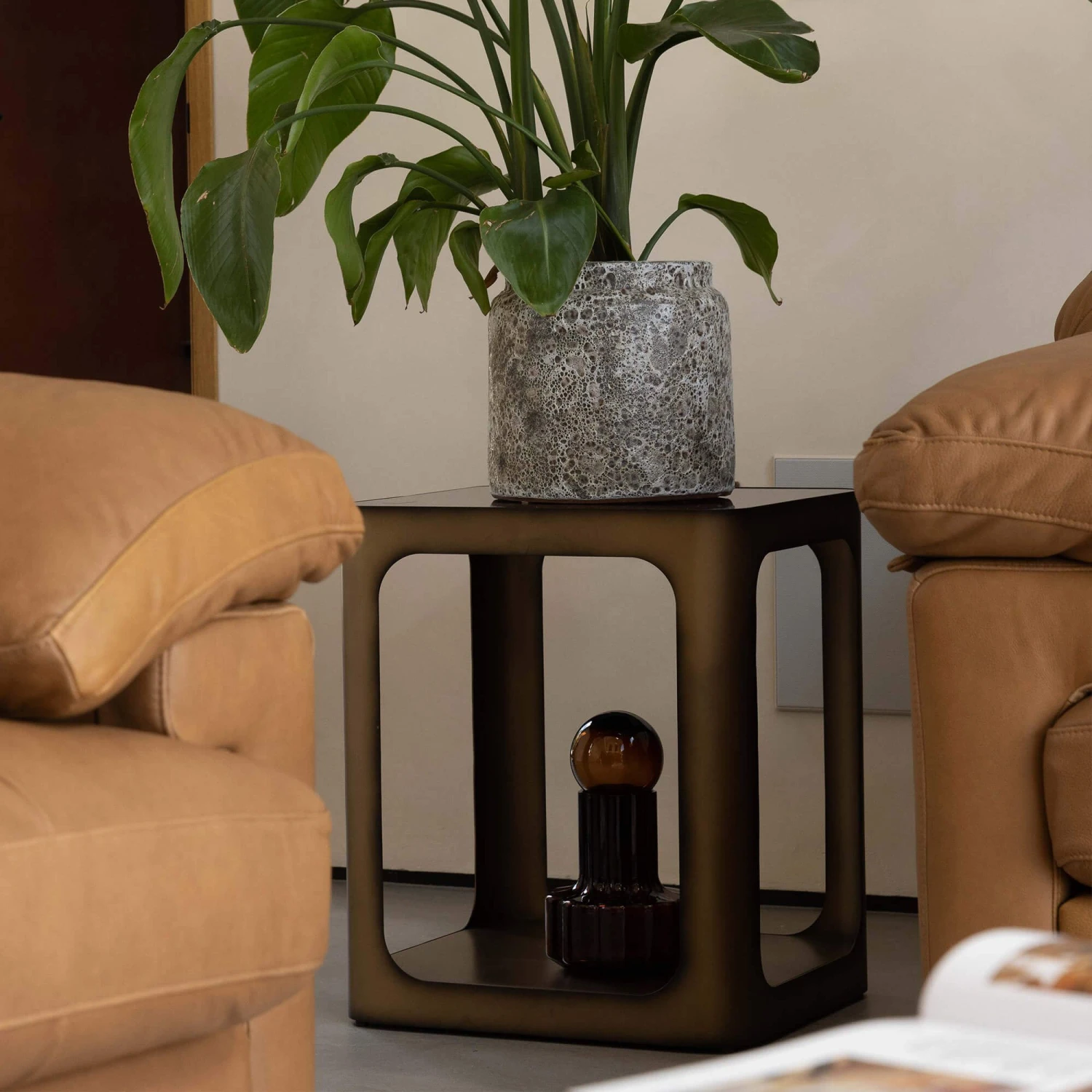 Libra Thorpe Metal Square Side Table With Glass Top 1 Libra Thorpe Metal Square Side Table With Glass Top