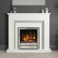 Toledo Micro Marble Electric Fireplace Suite