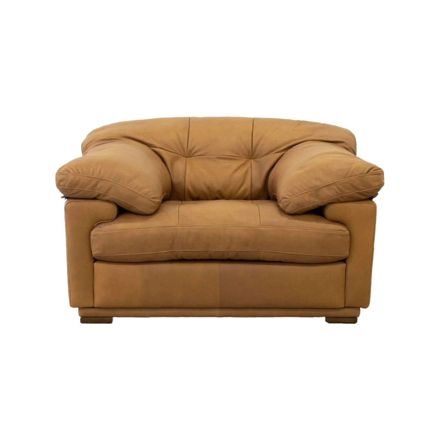 Bramley Soul Camel Leather Snuggler Armchair 2 Bramley Soul Camel Leather Snuggler Armchair - Image 2