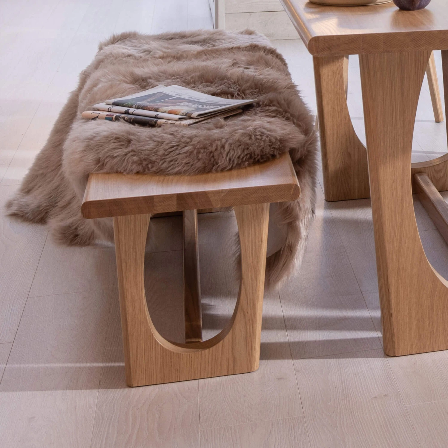 Arden 155cm Natural Oak Dining Bench 5 Arden 155cm Natural Oak Dining Bench - Image 5