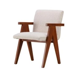 Viviana A-Line Wood & Natural Fabric Accent Chair -Housing Units Furniture Store 1a198ccb497b50ba8452c7849e454c0b
