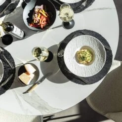 Irina White Marble Effect 119.5cm Round Dining Table And Futura Cloud White Boucle Fabric Dining Chair -Housing Units Furniture Store 1a8df8664a835c69e2af726bcfb00314