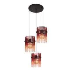 Icelle Matt Black & Burgundy Fade Glass Rods 3 Light Pendant 7 Icelle Matt Black & Burgundy Fade Glass Rods 3 Light Pendant -Housing Units Furniture Store 1ae4048cf583ba4be2313a39813dfcd5