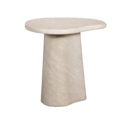 Glass House Solna Small Travertine Effect Lamp Table