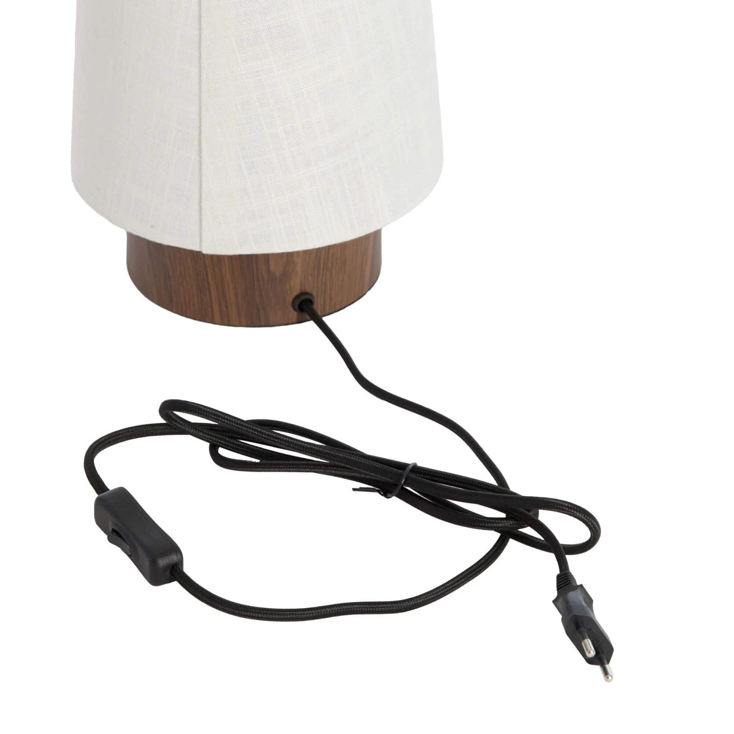 Howie Tall Conical Cream & Dark Wood 42cm Table Lamp 6 Howie Tall Conical Cream & Dark Wood 42cm Table Lamp - Image 6