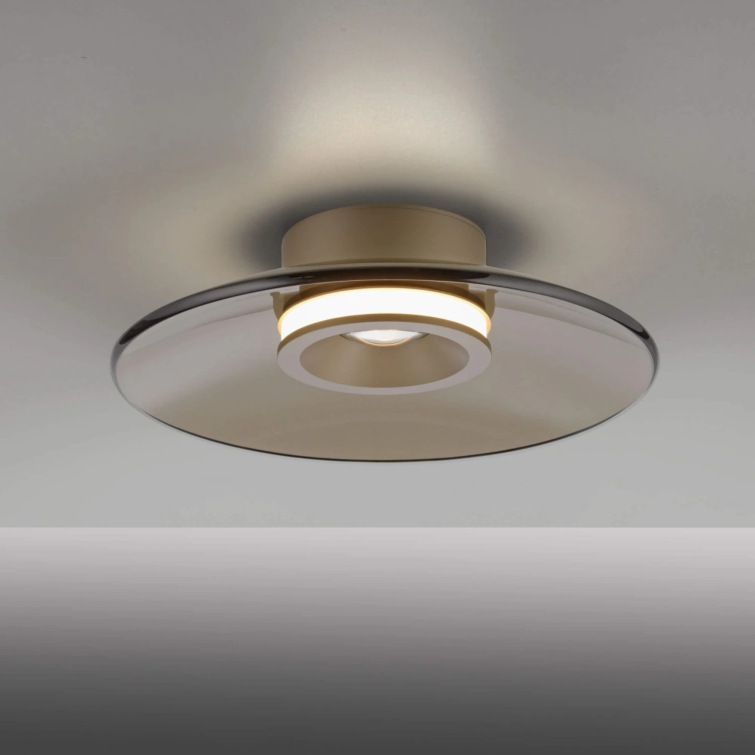 Luna Bronze & Dark Amber Glass 32cm Flush Ceiling And Wall Light 6 Luna Bronze & Dark Amber Glass 32cm Flush Ceiling And Wall Light - Image 6