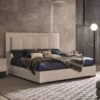 Caren High Gloss Pearl Line Kingsize Bed Frame With Lights