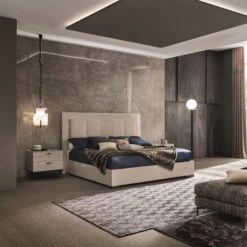 Caren High Gloss Pearl Line Bedroom Collection