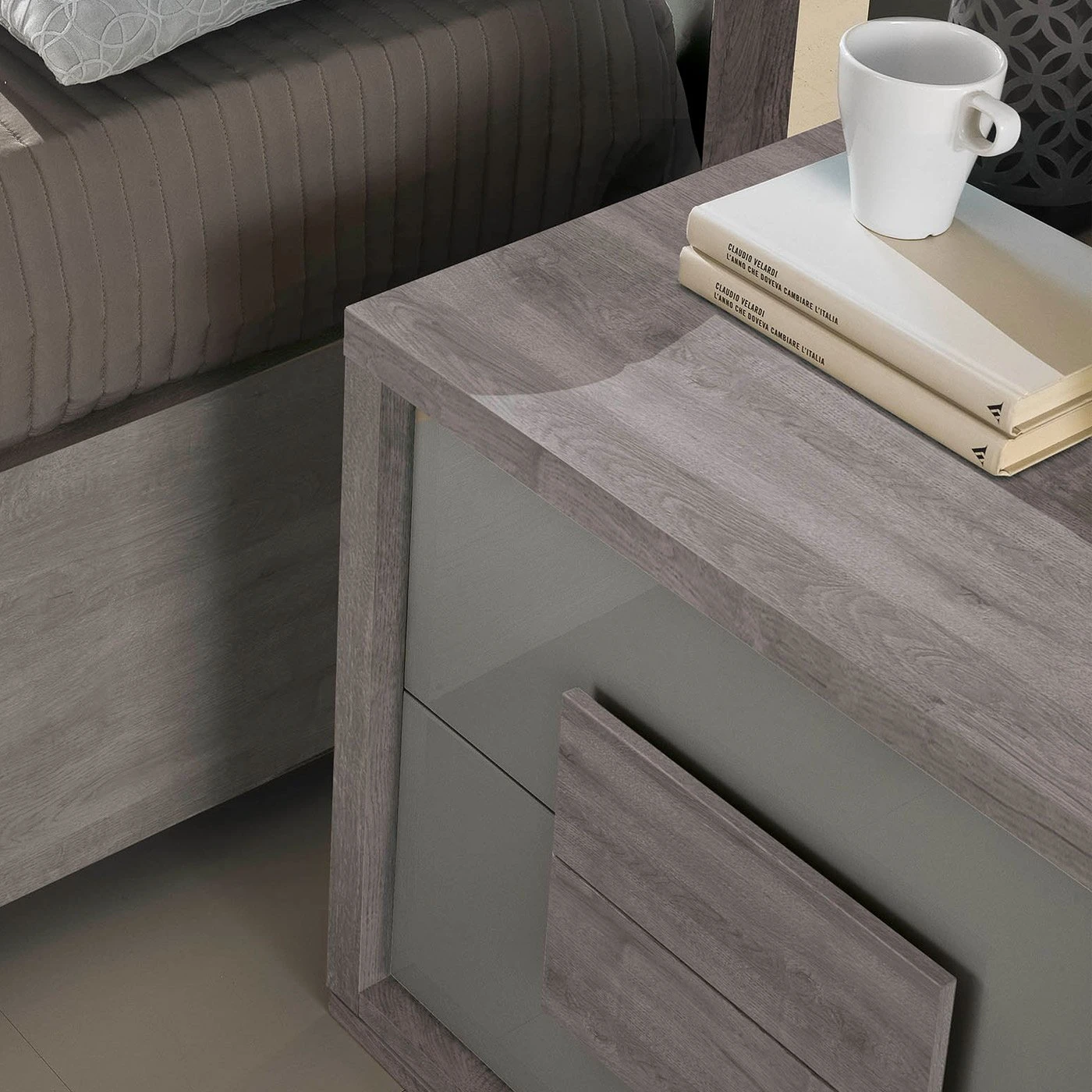 Ovidia Grey Nightstand 2 Ovidia Grey Nightstand - Image 2