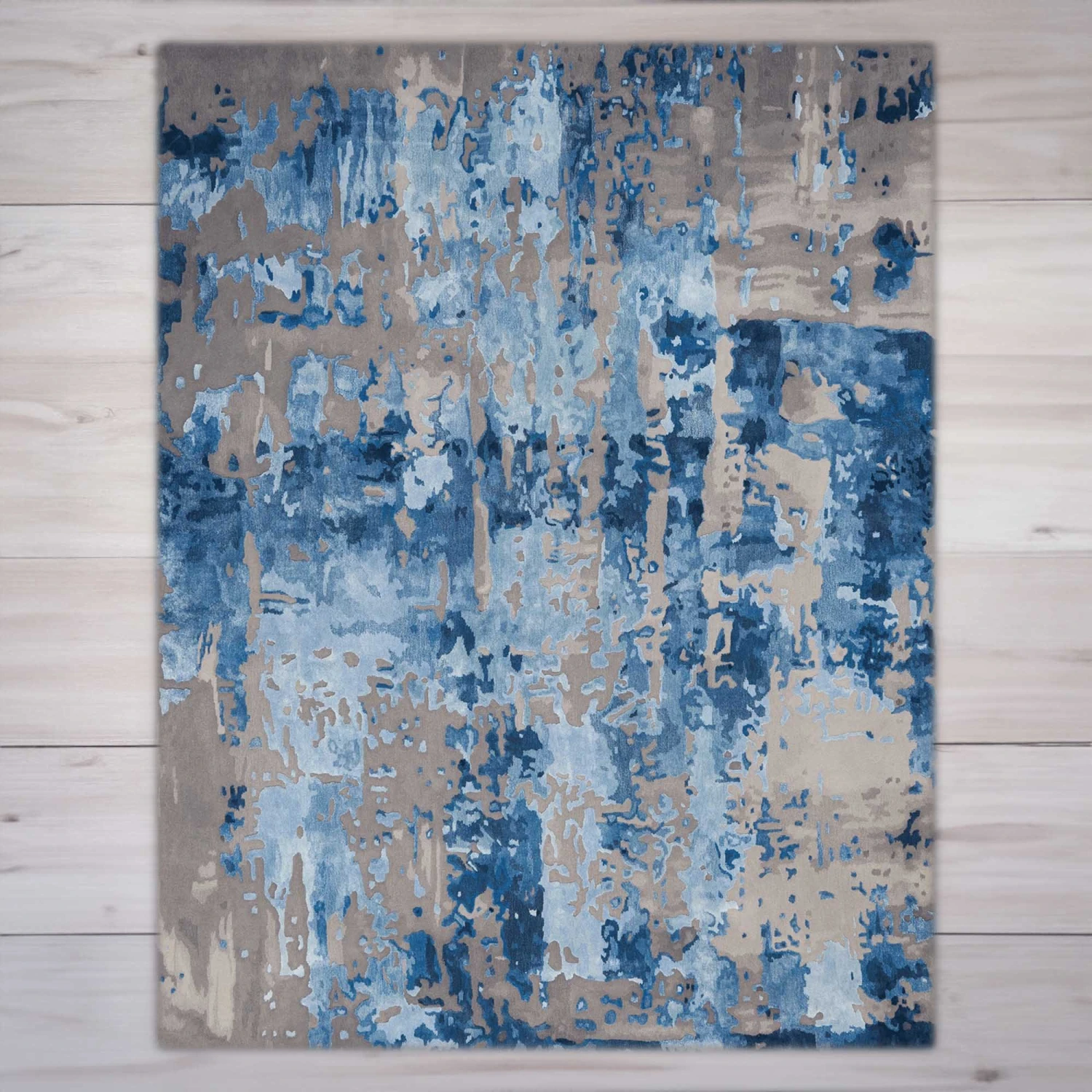 Prismatic Blue Grey 419 X 297cm Wool Rug 2 Prismatic Blue Grey 419 X 297cm Wool Rug - Image 2