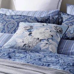 Bedeck Of Belfast Ellis Navy Floral Cushion