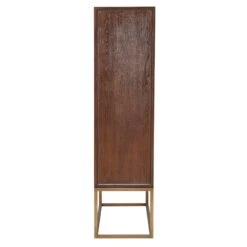 Olivia James Hemingway Mahogany Oak & Gold 2 Door Bar Cabinet -Housing Units Furniture Store 1e3963d5ea985fc87af82691d3a9f81c