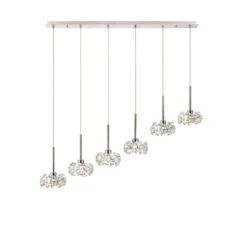Avezza Chrome And Crystal 6 Light Bar Pendant Light