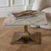 Libra Morchino Square White Marble Coffee Table