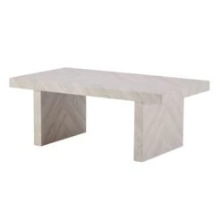 Dune Pale White Herringbone Coffee Table