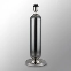 Ariah Polished Nickel & Smoked Fade Glass Tubular Table Lamp Base