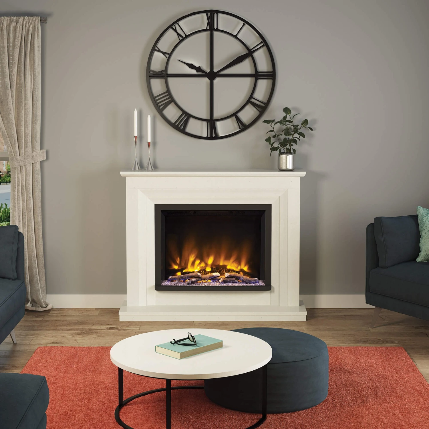 Cabrina White Micro Marble Fireplace Suite 1 Cabrina White Micro Marble Fireplace Suite