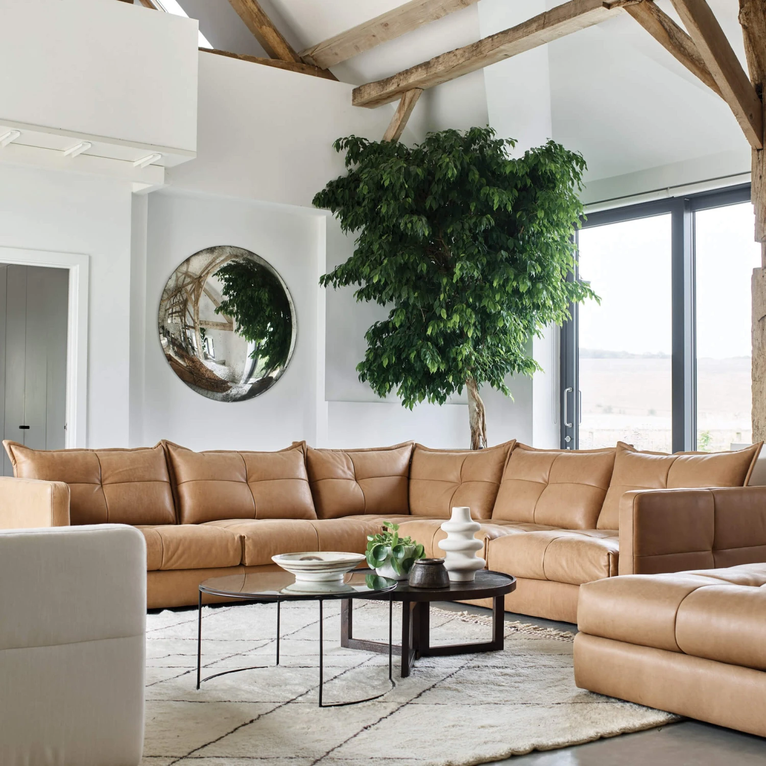 Alexander & James Tod Camel Leather Corner Group 2 Alexander & James Tod Camel Leather Corner Group - Image 2