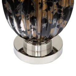 Almond Ribbed Black & Gold Table Lamp With Taupe Shade -Housing Units Furniture Store 207cc5936e04cfd6311ffa3243eeae29