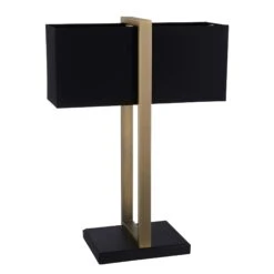 Squared Brass Table Lamp With Black Fabric Shade -Housing Units Furniture Store 20a66a0bb1180600bfc5ab85f89c01e7 1