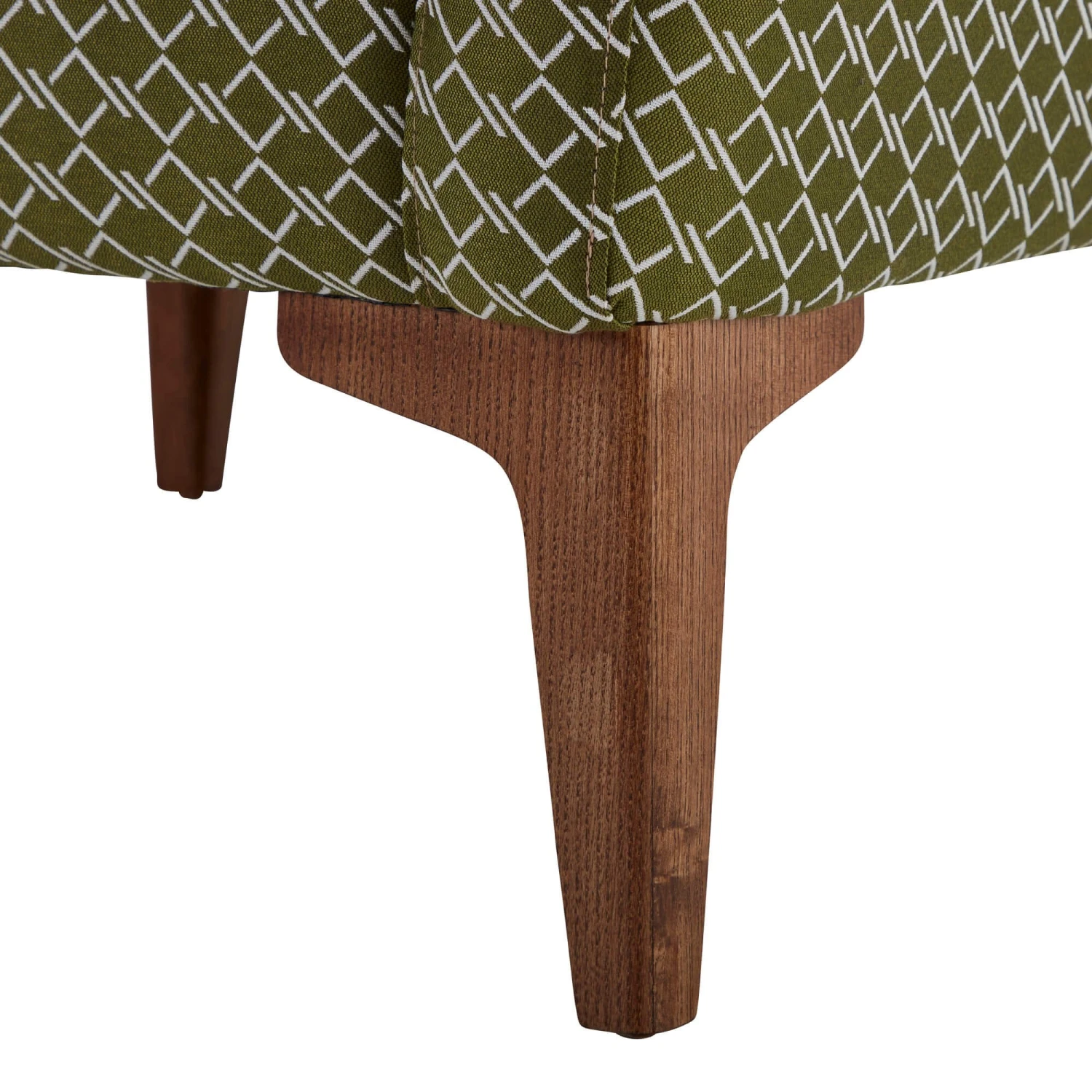 Harrison Olive Green Geometric Patterned Fabric Accent Chair 5 Harrison Olive Green Geometric Patterned Fabric Accent Chair - Image 5