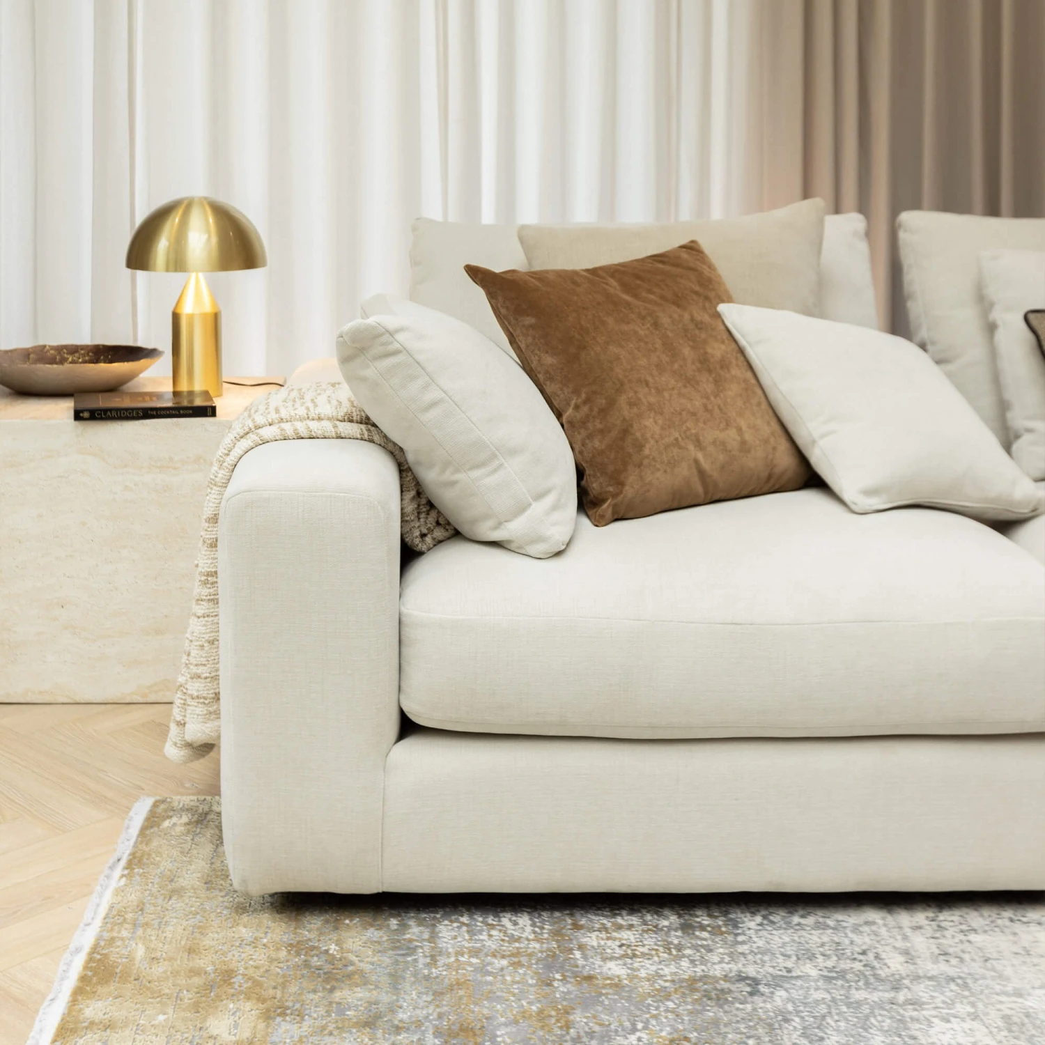 Genevieve Tuscan Ivory Fabric 3 Seater Sofa 6 Genevieve Tuscan Ivory Fabric 3 Seater Sofa - Image 6