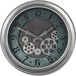 Libra Palladium Mini Dials Silver Clock