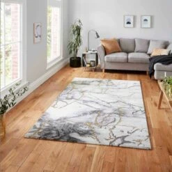 Craft Ivory & Gold Marble Rug Collection