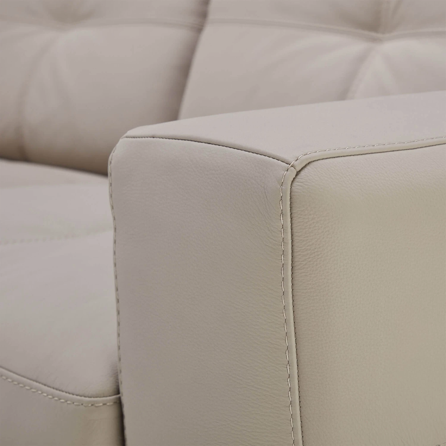 Natuzzi Editions Toledo Greige Leather 2 Seater Sofa 6 Natuzzi Editions Toledo Greige Leather 2 Seater Sofa - Image 6