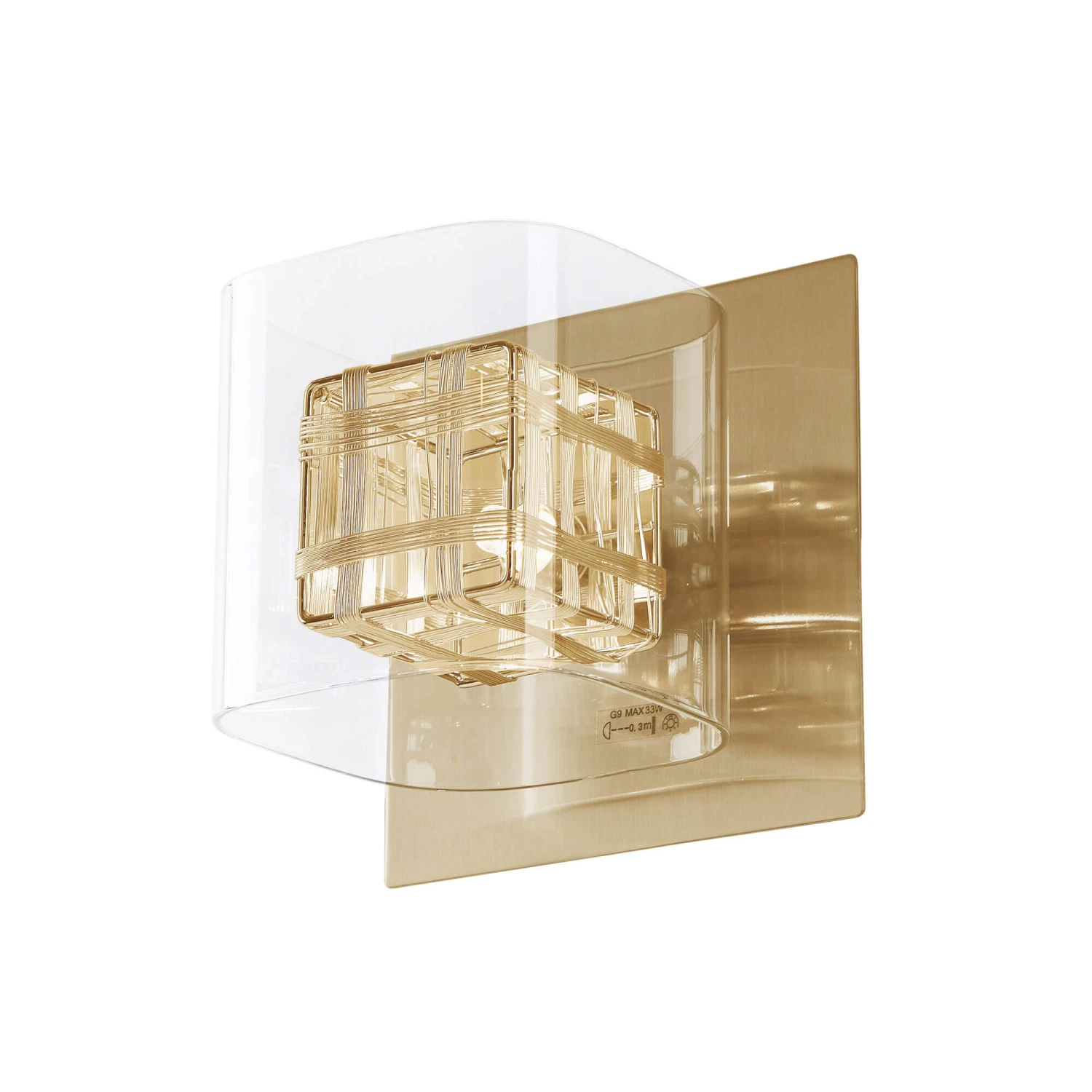 Provence Gold Cube Wall Light 1 Provence Gold Cube Wall Light