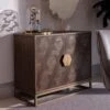 Olivia James Hemingway Mahogany Oak & Gold 2 Door Sideboard