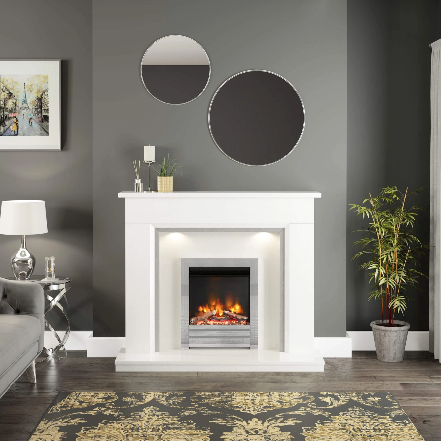 Arteon 22 Chrome Inset Electric Fire 1 Arteon 22 Chrome Inset Electric Fire