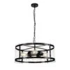 Alonza Matt Black 4 Light Pendant With Glass Shade