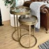 Libra Vienna Atlas Set Of 2 Side Tables In Antique Gold