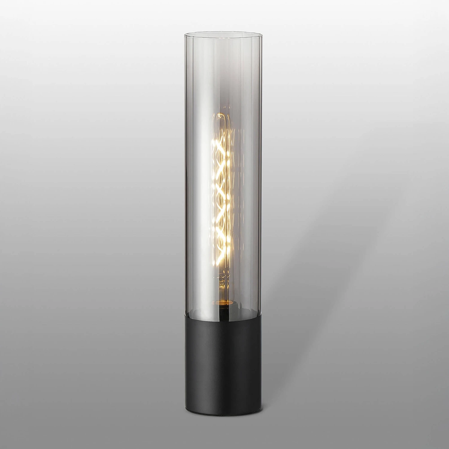 Cuba Satin Black & Smoke Table Lamp 1 Cuba Satin Black & Smoke Table Lamp