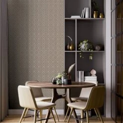Symmetrical Chic Champagne & Silver Wallpaper -Housing Units Furniture Store 2579f0c73c04f4a8ec00d8259d9bee78