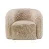 Maya Sand Beige Faux Sheepskin Accent Armchair