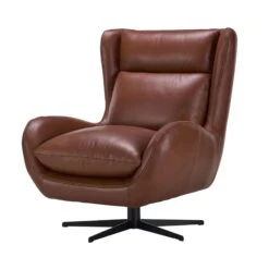 Emilio Cognac Brown Leather Swivel Chair -Housing Units Furniture Store 2620fbf5b1bd7a7d72c45b073f807235