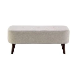 Ariana Natural Boucle Fabric Medium Bench Stool