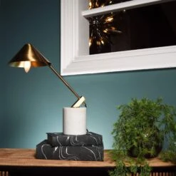 Kyoto Marble & Antique Brass Desk Lamp