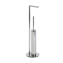 Belgravia Stainless Steel Toilet Roll Holder & Toilet Brush Combo