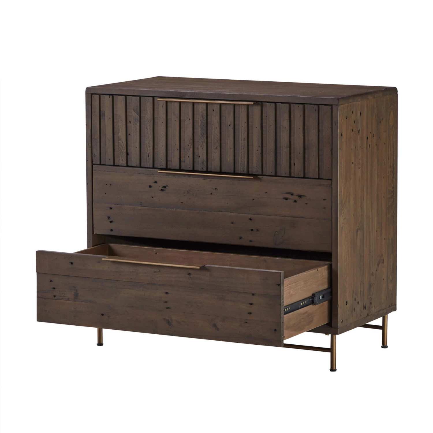 Andria Reclaimed Pine Solid 3 Door Chest 3 Andria Reclaimed Pine Solid 3 Door Chest - Image 3