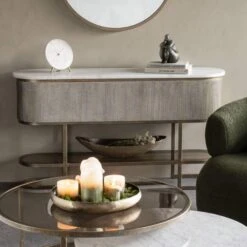 Libra Belvedere Aged Gold Reeded Console Table -Housing Units Furniture Store 2ab14018a6e81438a650551c9040e71d