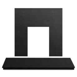 Black Granite Back Panel & Hearth Set
