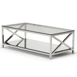 Salona Clear Glass & Chrome Coffee Table