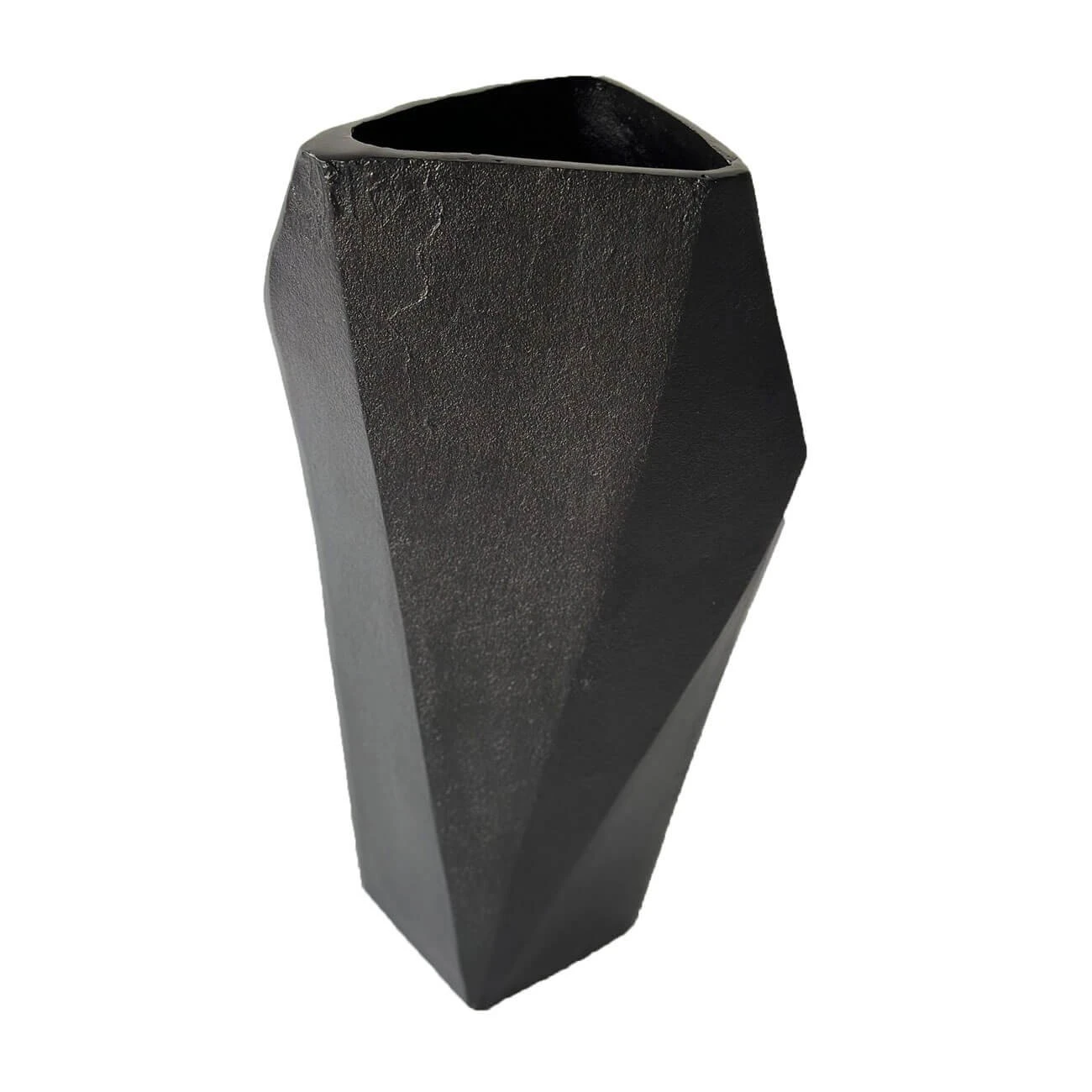 Faceted Charcoal Black Vase 3 Faceted Charcoal Black Vase - Image 3