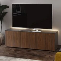 Frank Olsen Intelligent 150cm Grey Gloss & Walnut TV Unit