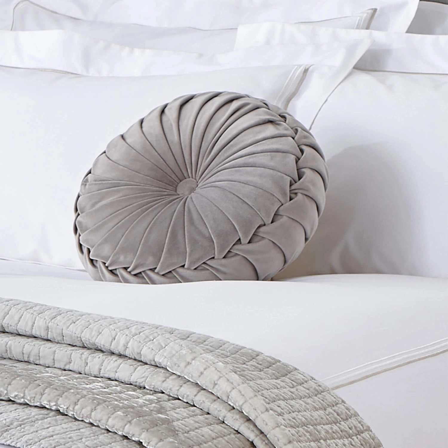 Laura Ashley Rosanna Steel Round Cushion 1 Laura Ashley Rosanna Steel Round Cushion