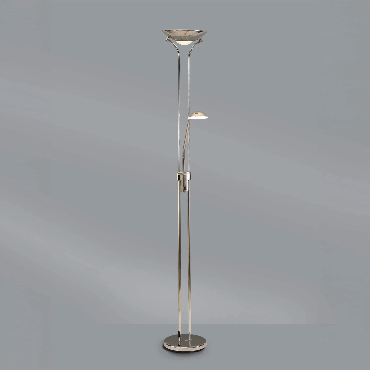 Brazier Polished Nickel USB 2 Light Uplighter Floor Lamp 3 Brazier Polished Nickel USB 2 Light Uplighter Floor Lamp - Image 3